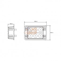LA20010; KRAMP; Avertisseur flash LED orange 6x3W 12/24V; pièce detachée