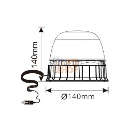 LA20026; KRAMP; Gyrophare LED, magnétique avec prise EMC; pièce detachée