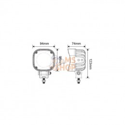 LA10438; KRAMP; Phare de travail LED, 25 W, 3000 lm, carré, Flood, Kramp; pièce detachée