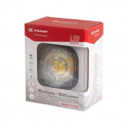 LA10438; KRAMP; Phare de travail LED, 25 W, 3000 lm, carré, Flood, Kramp; pièce detachée