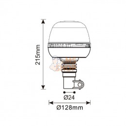 LA20027; KRAMP; Gyrophare LED, montage sur canne Din CEM; pièce detachée