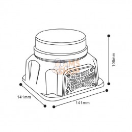 LA20060; KRAMP; Gyrophare LED, avec boulon et bip d’avertissement (97 dB); pièce detachée