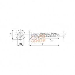 SPS670RVSP100; KRAMP; Vis pr. pan. cruc. 6x70 inox A2; pièce detachée