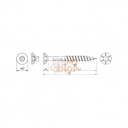 SPT440P001; KRAMP; Vis pan. part. TX 4x40 jaune passivé; pièce detachée
