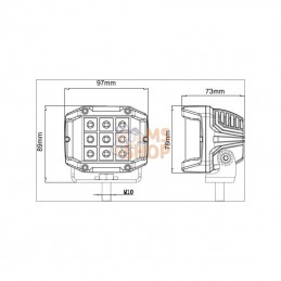 LA10094; KRAMP; Phare de travail LED 2850 Lm Combo; pièce detachée