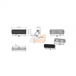 LA10049; KRAMP; Phare de travail LED rectangle 54W 3960lm faisceau large; pièce detachée