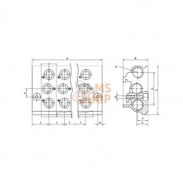 PVBP142; KRAMP; Bloc de base 1/4" à 2 voies; pièce detachée