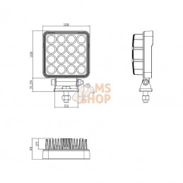 LA10024; KRAMP; Phare de travail LED rectangle 25W 3040lm longue portée; pièce detachée