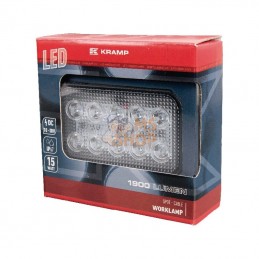 LA10022; KRAMP; Phare de travail LED rectangle 15W 1900lm longue portée; pièce detachée