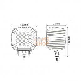 LA10056; KRAMP; Phare de travail LED carré 48W 4000lm longue portée; pièce detachée