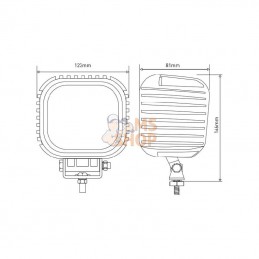 LA10055; KRAMP; Phare de travail LED carré 48W 4000lm faisceau large; pièce detachée