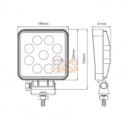LA10052; KRAMP; Phare de travail led carré 27 W 2.376 lm faisceau large; pièce detachée