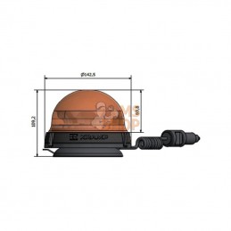 LA20002; KRAMP; Gyrophare 3 fonctions 9W magnétique; pièce detachée