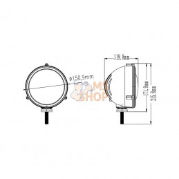 LA10427; KRAMP; Phare de travail LED, 72 W, 5040 lm, rond, faisceau large, Kramp; pièce detachée