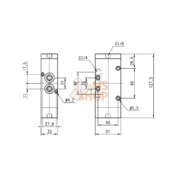 46433; CAMOZZI; Vanne soupape pneumatique 5/3; pièce detachée