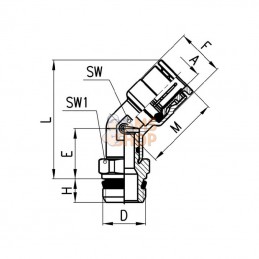 S6110618; CAMOZZI; Raccords à insérer 45°; pièce detachée