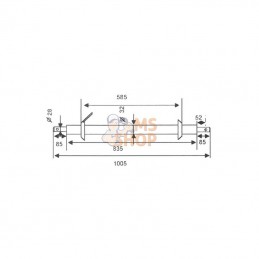40210025; STEENO; Barre d'attelage 28x585x835mm; pièce detachée