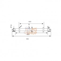 40210055; STEENO; Barre d'attelage Ø40(28x620x825); pièce detachée