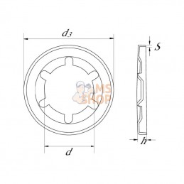 SL12RVS; STARLOCK; Rond-frein Starlock 12mm SS-A2; pièce detachée