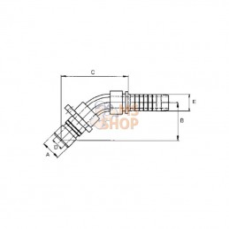 WEO147120604; CEJN; Embout WEO 45° DN06-13 mm; pièce detachée