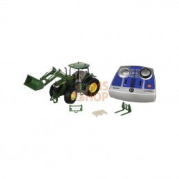 S06795; SIKU; John Deere 7310R avec chargeur frontal, télécommande Bluetooth et commande via application; pièce detachée