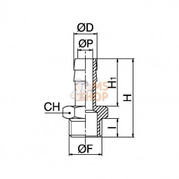 HCMP918; KRAMP; Embout de tuyau 9 mm x 1/8"; pièce detachée