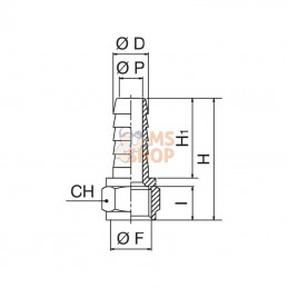 HCFP818; KRAMP; Embout de tuyau 8 mm x 1/8"; pièce detachée