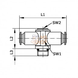 TCFS148; KRAMP; Raccord enfichable T 8x1/4"; pièce detachée