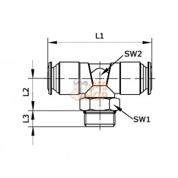 TCSS414B; KRAMP; Raccord enfichable T 4x1/4"; pièce detachée