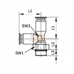 TCSC614B; KRAMP; Raccord enfichable T 6x1/4"; pièce detachée