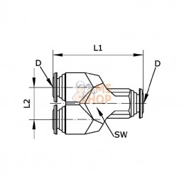 YC6B; KRAMP; Connecteur Y 6mm; pièce detachée