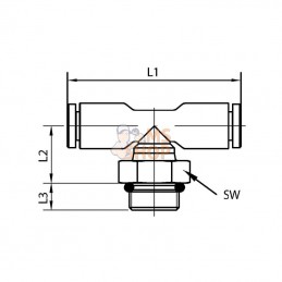 TCSS1014P; KRAMP; Raccord enfichable T 10x1/4"; pièce detachée