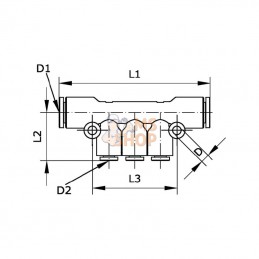 TMC64446P; KRAMP; Distributeur T 3 voies, 6-4-6; pièce detachée