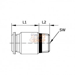 SCSR4M5B; KRAMP; Raccord enfichable rond 4xM5; pièce detachée