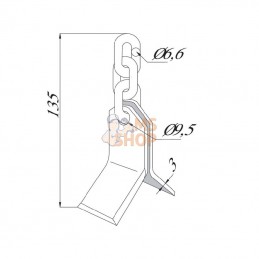 CK1175; KRAMP; Fléau Bomford RK 2 1/2; pièce detachée