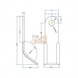 BL005204N; KRAMP; Fléau 60x7x180 d25.5; pièce detachée