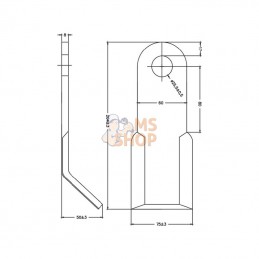 CK5410; KRAMP; Fléau y 60x8x205D25 p/ Sicma; pièce detachée