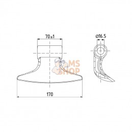 483304; KRAMP; Fléau 70x170D16R88p; pièce detachée