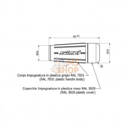 STR1311; SIMOL; Poignée 13 mm PVC; pièce detachée