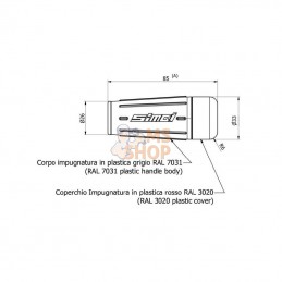 STR1312; SIMOL; Poignée 15 mm PVC; pièce detachée