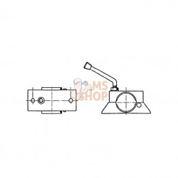 STR162602; SIMOL; Support de roue jockey Ø 60mm; pièce detachée