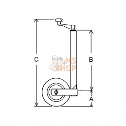 STRFC260; SIMOL; Roue jockey Ø60mm - 255x80; pièce detachée