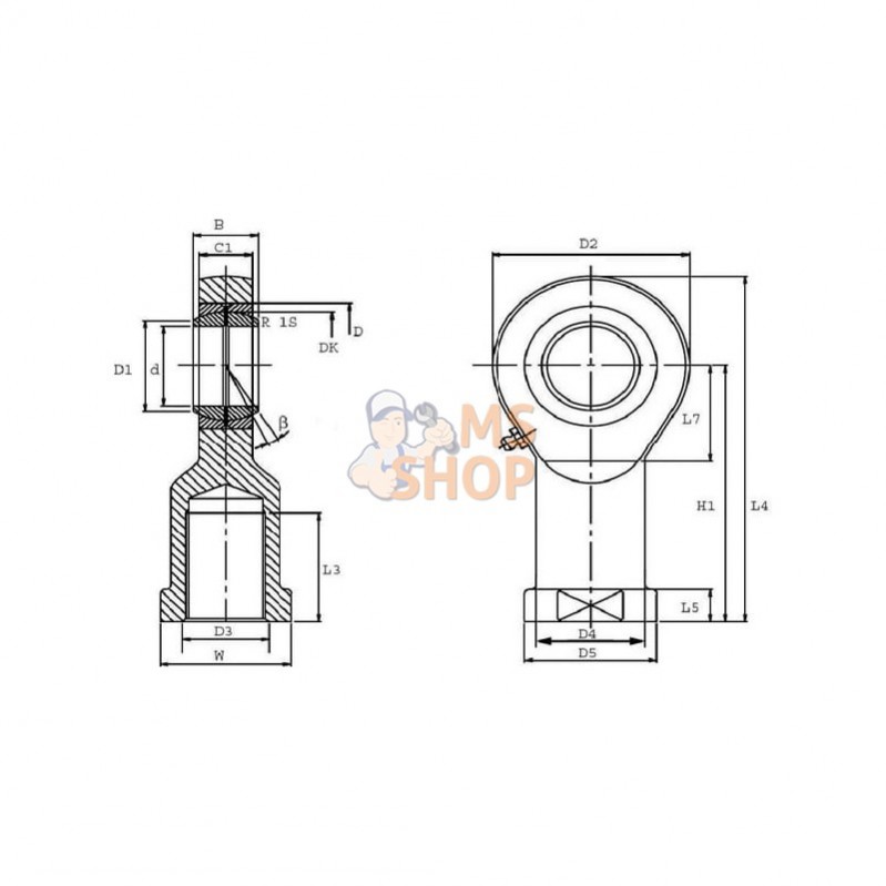 SI20ES2RS; SKF; Œillet articulé; pièce detachée