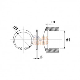 47212; KRAMP; Circlip 12 mm int.; pièce detachée