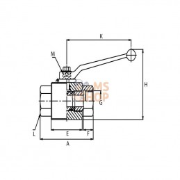 KHR04B; PISTER; Vanne à bille 1/4" BSP+fix.; pièce detachée