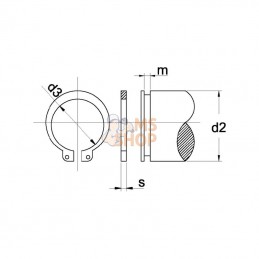 47119; KRAMP; Circlip 19 mm ext.; pièce detachée