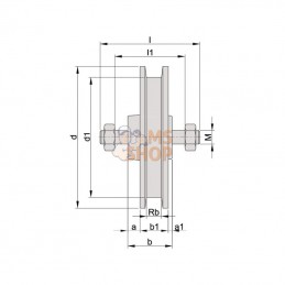 TB330463; MEA; Galet porte couliss. seul140mm; pièce detachée