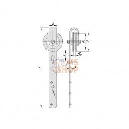 TB330463; MEA; Galet porte couliss. seul140mm; pièce detachée