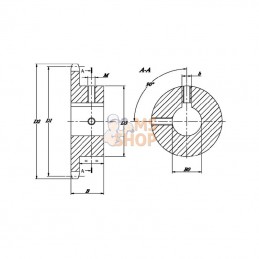 SE381220; KRAMP; Pignon Simplex 12 dents chaîne 3/8" 06 B-1 alésé 20 mm Kramp; pièce detachée