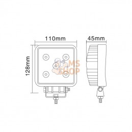 LA15021; GOPART; Phare de travail LED carré 15W 900lm faisceau large; pièce detachée